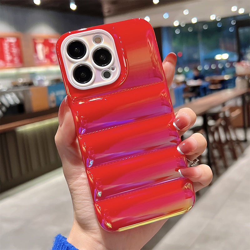 For iPhone 13 Pro Max 6.7 inch Down Jacket Design TPU Case Laser Electroplating Shockproof Phone Cover For iPhone 13 Pro Max 6.7 inch Down Jacket Design TPU Case Laser Electroplating Shockproof Phone Cover